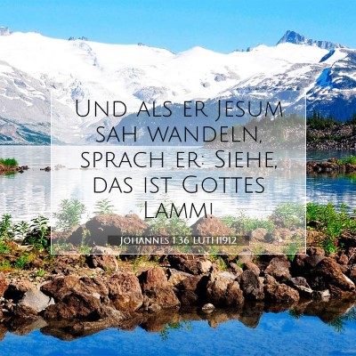 Picture 07 - Johannes 1:36 LUTH1912 - Und als er Jesum sah wandeln, sprach er: Siehe, - Bible Verse Picture