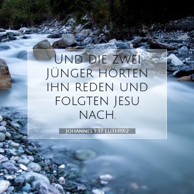 Picture 07 - Johannes 1:37 LUTH1912 - Und die zwei Jünger hörten ihn reden und - Bible Verse Picture