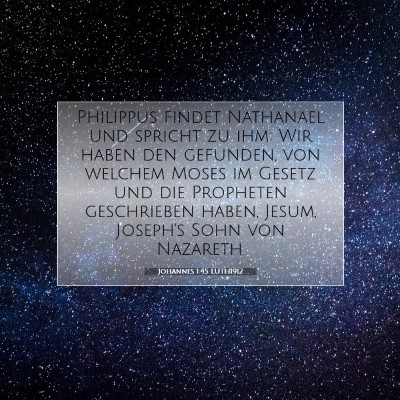 Picture 07 - Johannes 1:45 LUTH1912 - Philippus findet Nathanael und spricht zu ihm: - Bible Verse Picture