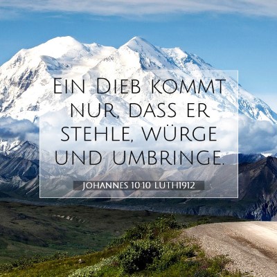 Picture 07 - Johannes 10:10 LUTH1912 - Ein Dieb kommt nur, daß er stehle, würge und - Bible Verse Picture