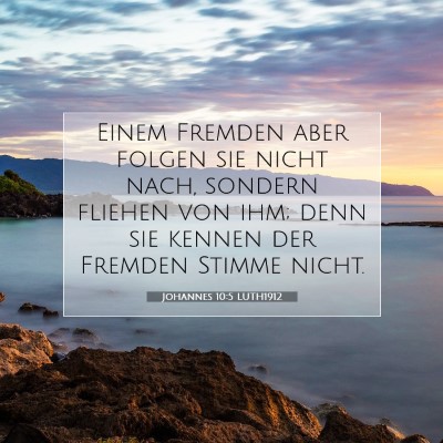 Picture 07 - Johannes 10:5 LUTH1912 - Einem Fremden aber folgen sie nicht nach, sondern - Bible Verse Picture