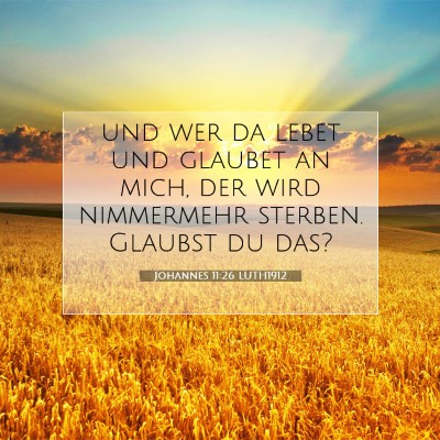 Picture 07 - Johannes 11:26 LUTH1912 - und wer da lebet und glaubet an mich, der wird - Bible Verse Picture