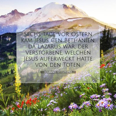 Picture 07 - Johannes 12:1 LUTH1912 - Sechs Tage vor Ostern kam Jesus gen Bethanien, da - Bible Verse Picture