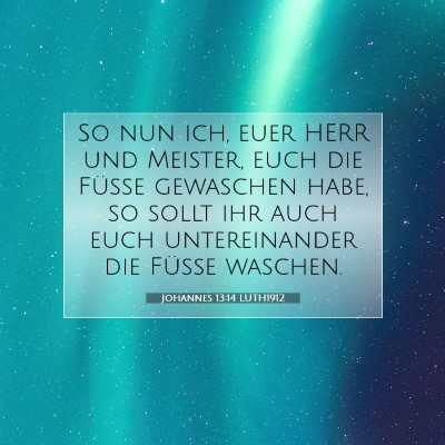 Picture 07 - Johannes 13:14 LUTH1912 - So nun ich, euer HERR und Meister, euch die - Bible Verse Picture