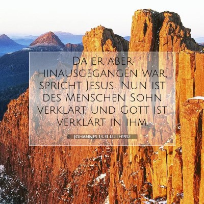 Picture 07 - Johannes 13:31 LUTH1912 - Da er aber hinausgegangen war, spricht Jesus: Nun - Bible Verse Picture