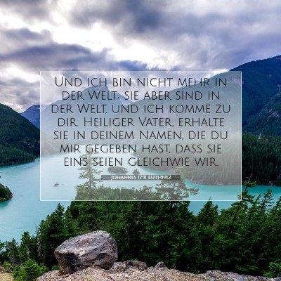 Picture 07 - Johannes 17:11 LUTH1912 - Und ich bin nicht mehr in der Welt; sie aber sind - Bible Verse Picture