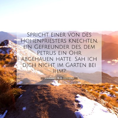 Picture 07 - Johannes 18:26 LUTH1912 - Spricht einer von des Hohenpriesters Knechten, - Bible Verse Picture