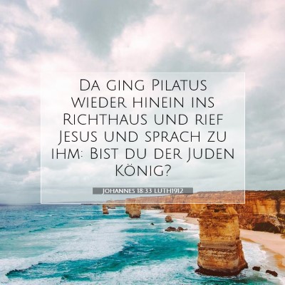 Picture 07 - Johannes 18:33 LUTH1912 - Da ging Pilatus wieder hinein ins Richthaus und - Bible Verse Picture