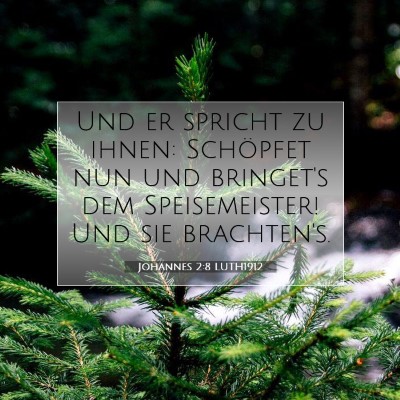 Picture 07 - Johannes 2:8 LUTH1912 - Und er spricht zu ihnen: Schöpfet nun und - Bible Verse Picture