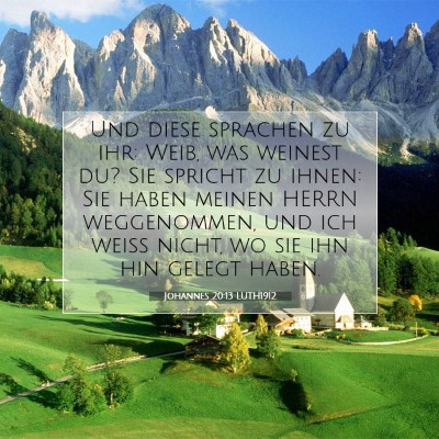 Picture 07 - Johannes 20:13 LUTH1912 - Und diese sprachen zu ihr: Weib, was weinest du? - Bible Verse Picture