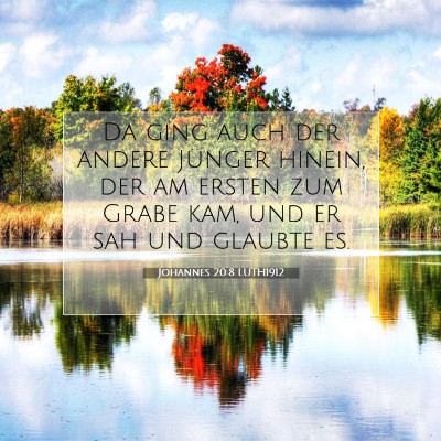 Picture 07 - Johannes 20:8 LUTH1912 - Da ging auch der andere Jünger hinein, der am - Bible Verse Picture