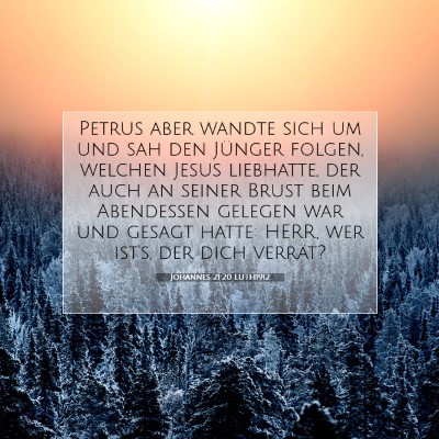 Picture 07 - Johannes 21:20 LUTH1912 - Petrus aber wandte sich um und sah den Jünger - Bible Verse Picture