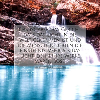 Picture 07 - Johannes 3:19 LUTH1912 - Das ist aber das Gericht, daß das Licht in die - Bible Verse Picture