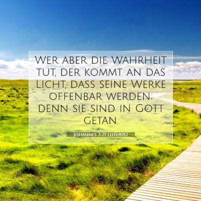 Picture 07 - Johannes 3:21 LUTH1912 - Wer aber die Wahrheit tut, der kommt an das - Bible Verse Picture