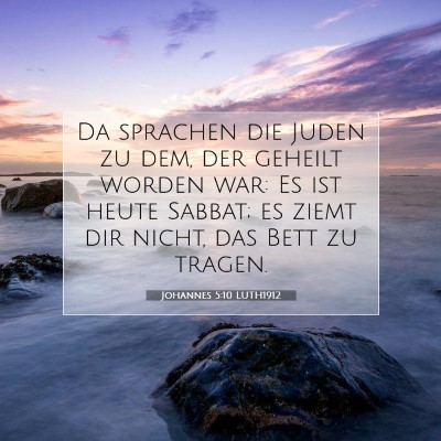 Picture 07 - Johannes 5:10 LUTH1912 - Da sprachen die Juden zu dem, der geheilt worden - Bible Verse Picture