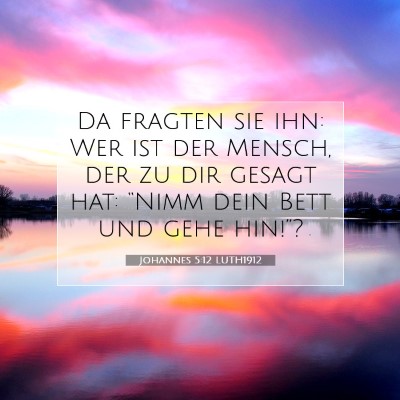 Picture 07 - Johannes 5:12 LUTH1912 - Da fragten sie ihn: Wer ist der Mensch, der zu - Bible Verse Picture