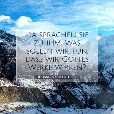 Picture 07 - Johannes 6:28 LUTH1912 - Da sprachen sie zu ihm: Was sollen wir tun, daß - Bible Verse Picture
