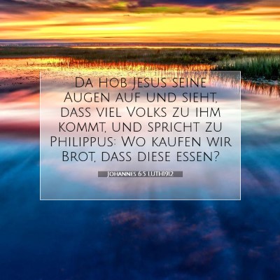 Picture 07 - Johannes 6:5 LUTH1912 - Da hob Jesus seine Augen auf und sieht, daß viel - Bible Verse Picture