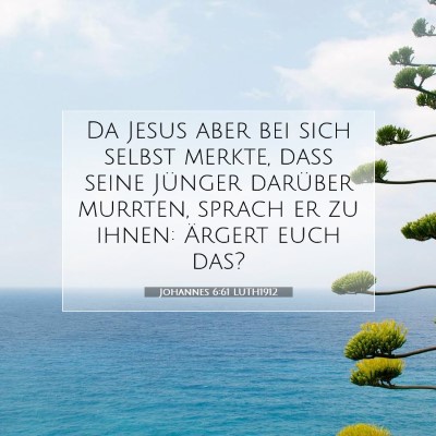 Picture 07 - Johannes 6:61 LUTH1912 - Da Jesus aber bei sich selbst merkte, daß seine - Bible Verse Picture