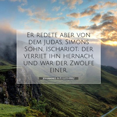 Picture 07 - Johannes 6:71 LUTH1912 - Er redete aber von dem Judas, Simons Sohn, - Bible Verse Picture