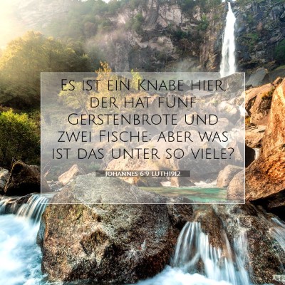 Picture 07 - Johannes 6:9 LUTH1912 - Es ist ein Knabe hier, der hat fünf Gerstenbrote - Bible Verse Picture