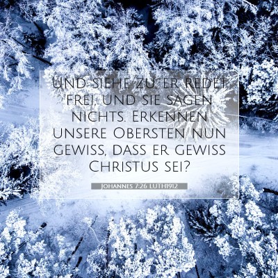 Picture 07 - Johannes 7:26 LUTH1912 - Und siehe zu, er redet frei, und sie sagen - Bible Verse Picture