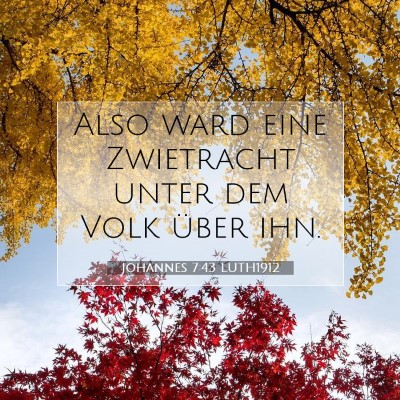 Picture 07 - Johannes 7:43 LUTH1912 - Also ward eine Zwietracht unter dem Volk über - Bible Verse Picture
