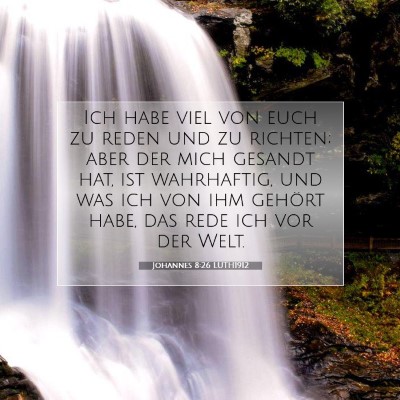 Picture 07 - Johannes 8:26 LUTH1912 - Ich habe viel von euch zu reden und zu richten; - Bible Verse Picture