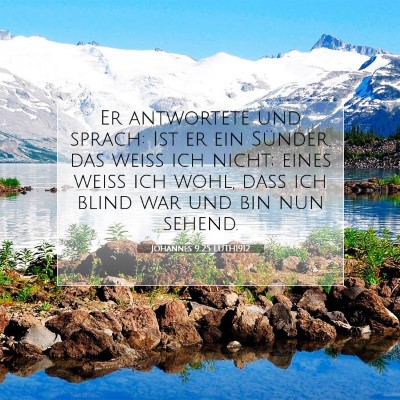 Picture 07 - Johannes 9:25 LUTH1912 - Er antwortete und sprach: Ist er ein Sünder, das - Bible Verse Picture