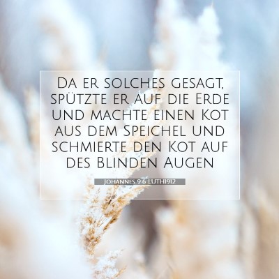 Picture 07 - Johannes 9:6 LUTH1912 - Da er solches gesagt, spützte er auf die Erde - Bible Verse Picture