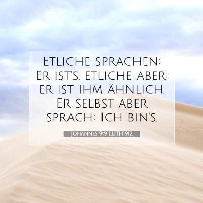 Picture 07 - Johannes 9:9 LUTH1912 - Etliche sprachen: Er ist's, etliche aber: er ist - Bible Verse Picture