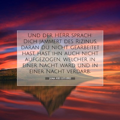 Picture 07 - Jona 4:10 LUTH1912 - Und der HERR sprach: Dich jammert des Rizinus, - Bible Verse Picture