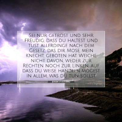 Picture 07 - Josua 1:7 LUTH1912 - Sei nur getrost und sehr freudig, daß du haltest - Bible Verse Picture