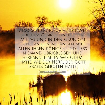 Picture 07 - Josua 10:40 LUTH1912 - Also schlug Josua alles Land auf dem Gebirge und - Bible Verse Picture