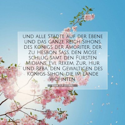 Picture 07 - Josua 13:21 LUTH1912 - und alle Städte auf der Ebene und das ganze - Bible Verse Picture