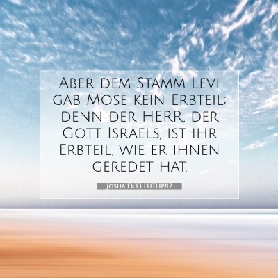 Picture 07 - Josua 13:33 LUTH1912 - Aber dem Stamm Levi gab Mose kein Erbteil; denn - Bible Verse Picture