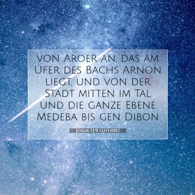Picture 07 - Josua 13:9 LUTH1912 - von Aroer an, das am Ufer des Bachs Arnon liegt, - Bible Verse Picture