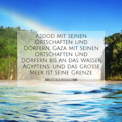 Picture 07 - Josua 15:47 LUTH1912 - Asdod mit seinen Ortschaften und Dörfern, Gaza - Bible Verse Picture