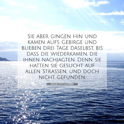 Picture 07 - Josua 2:22 LUTH1912 - Sie aber gingen hin und kamen aufs Gebirge und - Bible Verse Picture