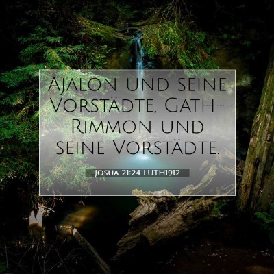 Picture 07 - Josua 21:24 LUTH1912 - Ajalon und seine Vorstädte, Gath-Rimmon und - Bible Verse Picture