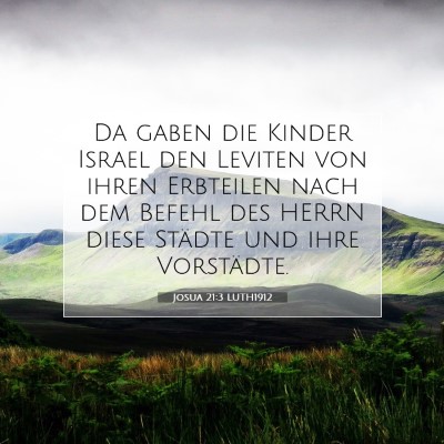 Picture 07 - Josua 21:3 LUTH1912 - Da gaben die Kinder Israel den Leviten von ihren - Bible Verse Picture