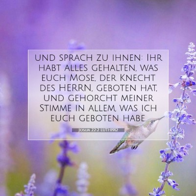 Picture 07 - Josua 22:2 LUTH1912 - und sprach zu ihnen: Ihr habt alles gehalten, was - Bible Verse Picture