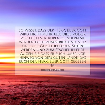 Picture 07 - Josua 23:13 LUTH1912 - so wisset, daß der HERR, euer Gott, wird nicht - Bible Verse Picture