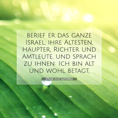 Picture 07 - Josua 23:2 LUTH1912 - berief er das ganze Israel, ihre Ältesten, - Bible Verse Picture