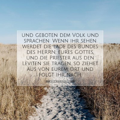 Picture 07 - Josua 3:3 LUTH1912 - und geboten dem Volk und sprachen: Wenn ihr sehen - Bible Verse Picture
