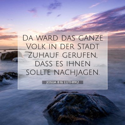 Picture 07 - Josua 8:16 LUTH1912 - Da ward das ganze Volk in der Stadt zuhauf - Bible Verse Picture