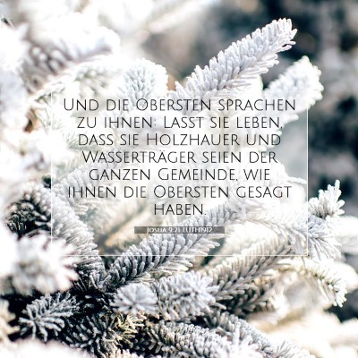 Picture 07 - Josua 9:21 LUTH1912 - Und die Obersten sprachen zu ihnen: Laßt sie - Bible Verse Picture