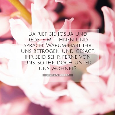 Picture 07 - Josua 9:22 LUTH1912 - Da rief sie Josua und redete mit ihnen und - Bible Verse Picture