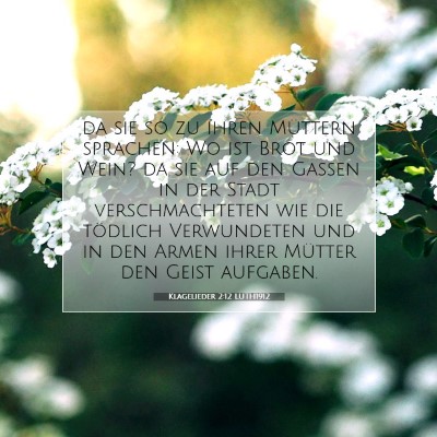 Picture 07 - Klagelieder 2:12 LUTH1912 - da sie so zu ihren Müttern sprachen: Wo ist Brot - Bible Verse Picture
