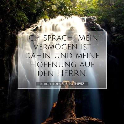 Picture 07 - Klagelieder 3:18 LUTH1912 - Ich sprach: Mein Vermögen ist dahin und meine - Bible Verse Picture